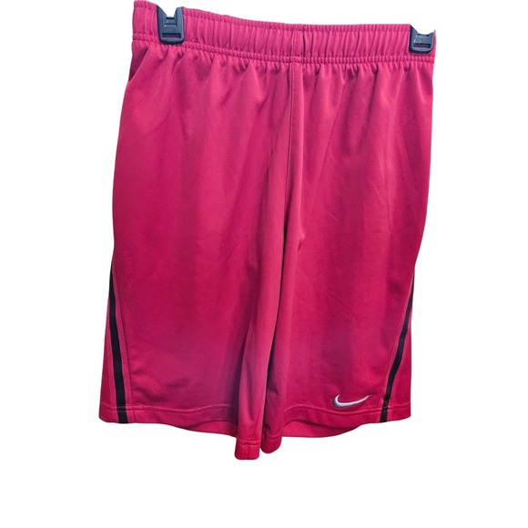 Nike Athletic Shorts Red Black Stripe Basketball Soccer Gym Activewear - Picture 1 of 4